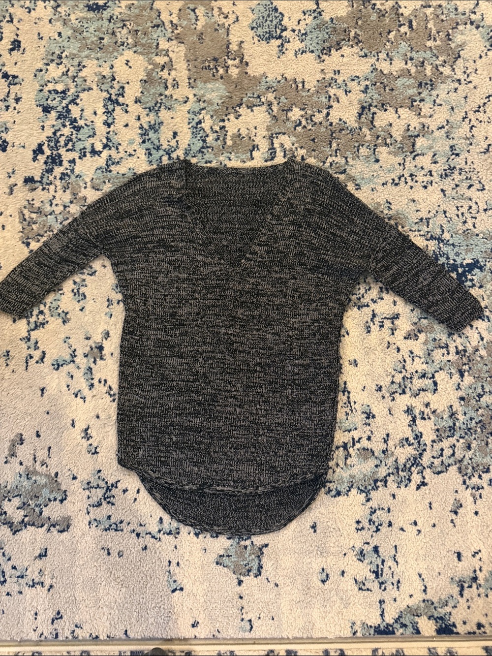 Express Black & Gray Marled Crewneck Sweater